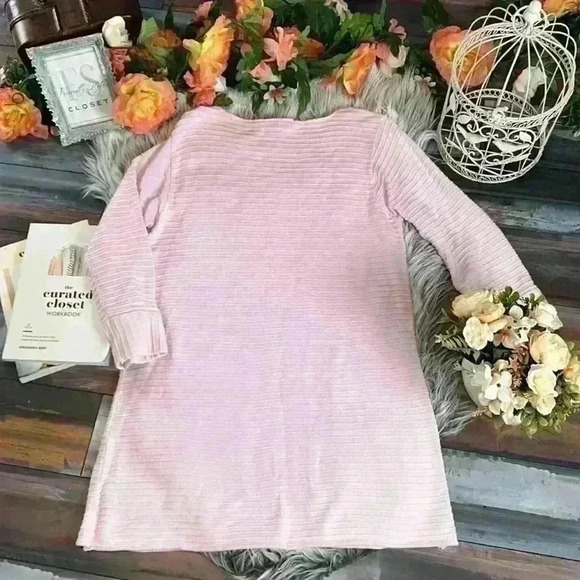 Margret Winters 100% Cotton Pink Shift Dress w/ Orange Pockets Artisan Knit Mod - Picture 8 of 12